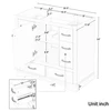 36" Bathroom Vanity Without Sink, Cabinet Base Only, Six Drawers, Multi-Functional Drawer Divider, Adjustable Shelf, Green 6
