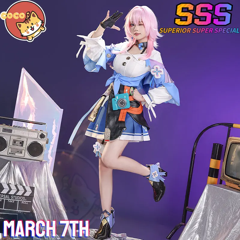 

CoCos-SSS Game Honkai Star Rail March 7th Cosplay Costume Game Star Rail Cos Six-Phased Ice March 7th Costume and Wig Halloween