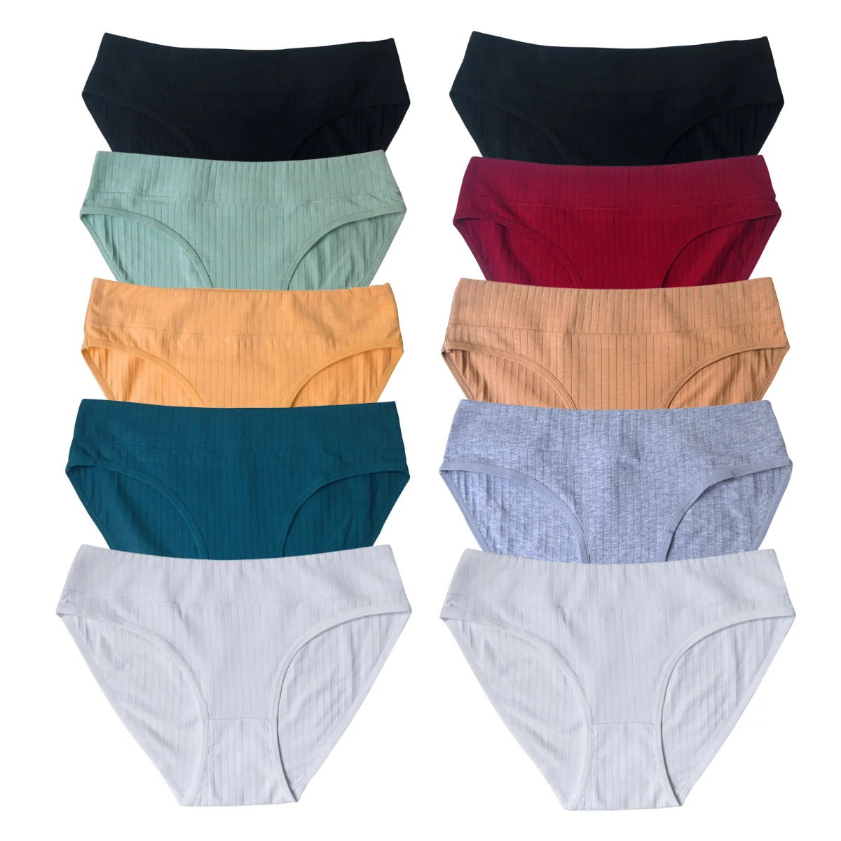 Lot De 6 Culottes Femmes - Coton Confortable, Coupe Complète, Slip Haute Taille - Sous-vêtements Lingerie