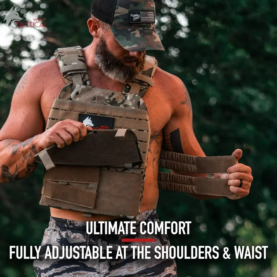 Adjustable Weighted Vest for Men & Women Holds Up to 42lb for Strength, CrossFit, Running & Fitness