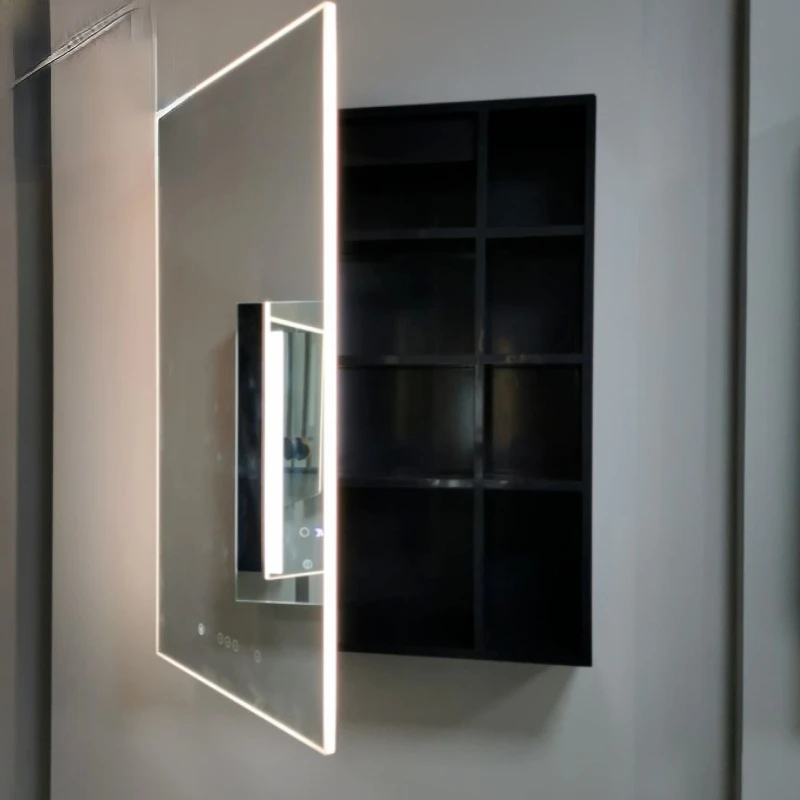 

Bluetooth Luxury Modern Bathroom Vanity Cabinet Opening Shelf Western Style Bluetooth Cabinet Bathroom