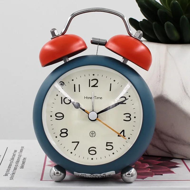 

Big Bell, Metal Convex Surface, Ringing, Alarm Clock, Desk Clock, Bedside Clock, Silent, Scanning Second, Night Light Clock