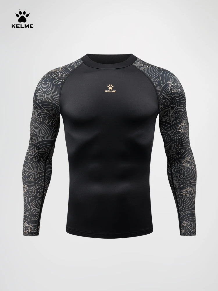 Kelme Goalkeeper Clothes The Year Of The Loong Series Tights Men's Long Sleeve Sports Running Retro Trend Fitness Clothing men running tops