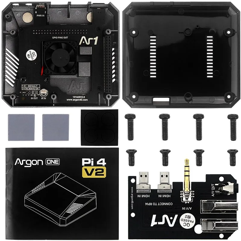 送料無料 ギフト Argon One V2 Case for Raspberry Pi 4 Model B Passive Cooling ベアボーン・キット