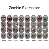 MOC Accessories Head Building Blocks Female Male Figures Parts Creative Face Laugh Cry Angry Cute Expression Mini Bricks Toys 2