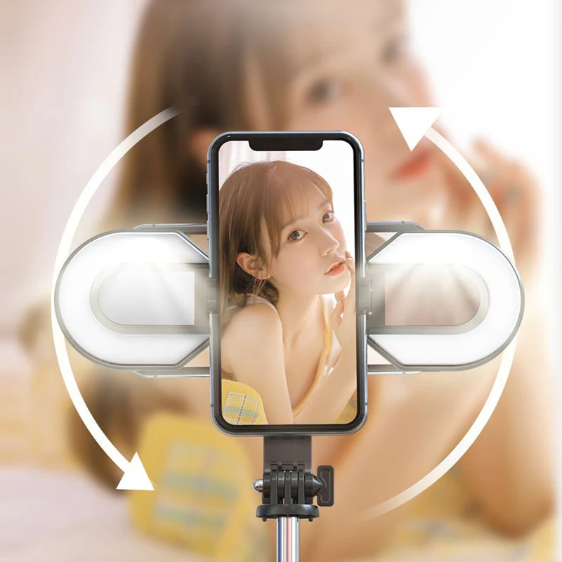 

Selfie Stick Portable Tripod for iPhone with Fill Light Lightweight Bluetooth Extendable Phone Tripod Stand with Wireless Remote