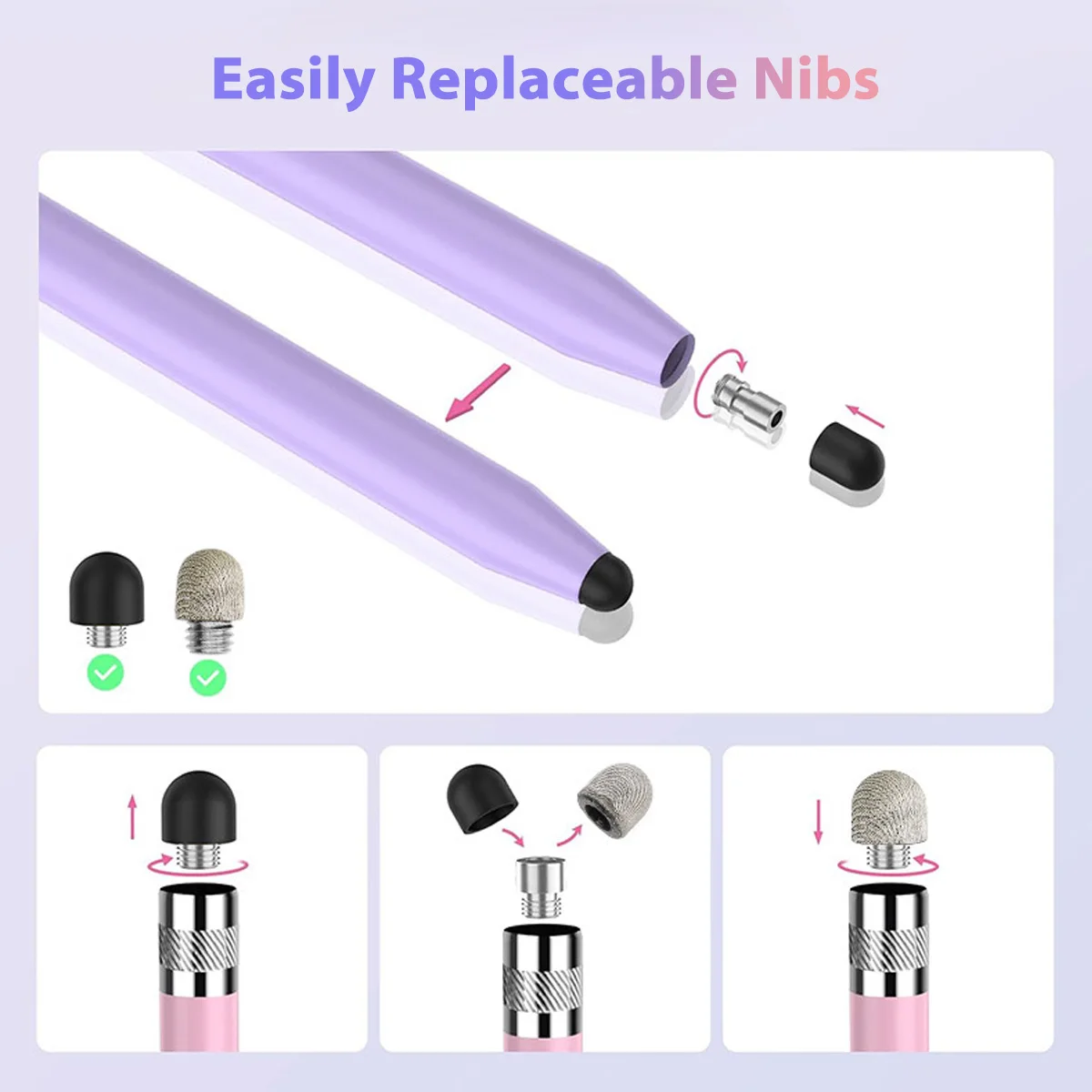 Enhanced Touch Screen Stylus Pens with Dual Tips for Precision and Sensitivity