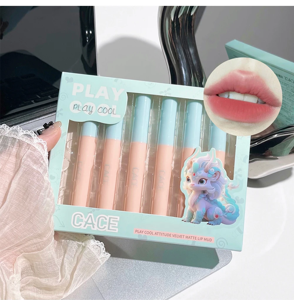 Description Picture 3 of itemLip Gloss Pack Set Make-Up For Women Liquid Lipstick Long-Lasting Nonstick Cup Peach Matte Finish Lip Gloss Resistant To Fading