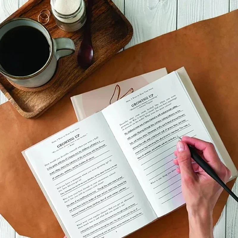 Mom, I Want To Hear Your Story Leather Hardcover Ribbon Bookmark Mom Tell Me Your Life Story Journal Meaningful Memory Journal 4