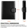 Men Genuine Leather Wallet Business Purse RFID Card Holder Transparent Windows Bank Note Coin Compartment Black 4
