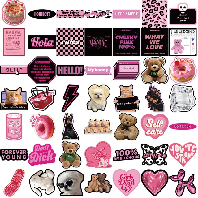 100 Stickers Aesthetic In PVC - Adesivi Decorativi Per PC, Macbook, Chitarra, Impermeabili - Foto 13