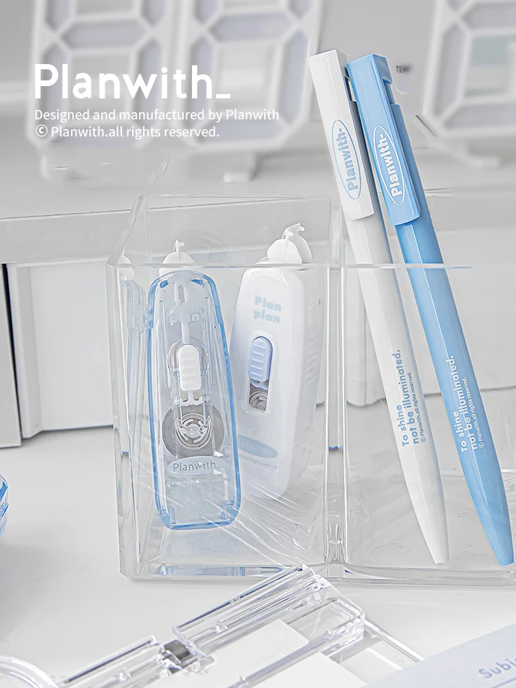 JIANWU Mini Portable Transparent PET Simple Correction Tape Large Capacity 5mm*5m for Students Correction Tape Stationery