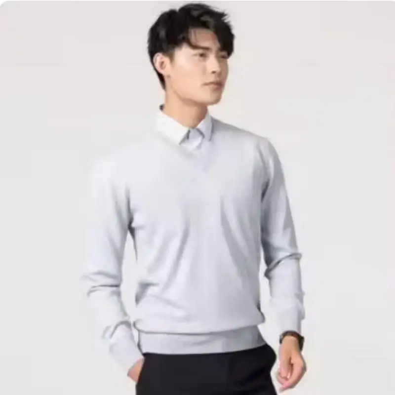 gray v-neck