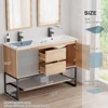 Bathroom Organizers, 48" Bathroom Vanity With Sink Combo, Built-in Power Socket Metal Frame Faucet And 2 Soft-Closing Door, Bath 2