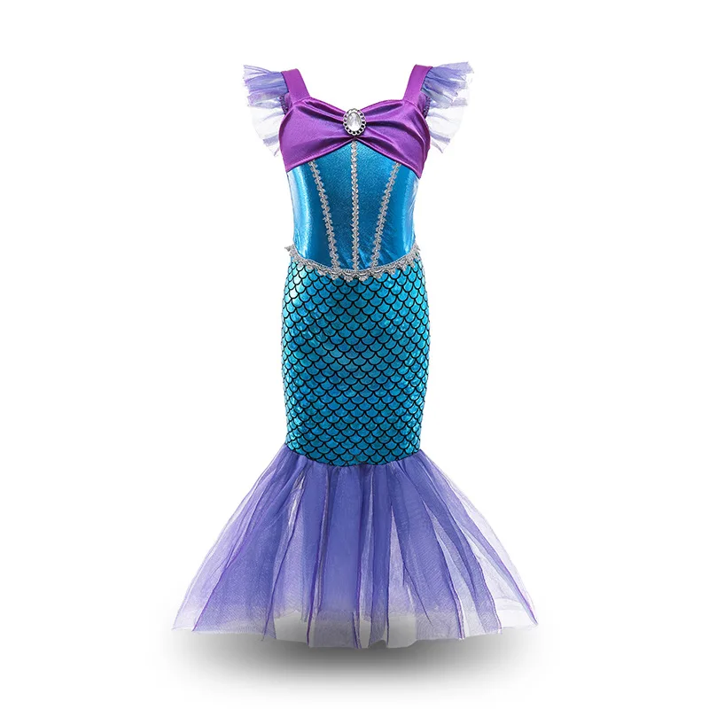 Dress-For-Girls-Cosplay-Little-Mermaid-Princess-Costume-Children ...