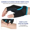 MOREOK Mountain Bike Gloves Half Finger 5MM Silicone Gel Pads Shock-Absorbing Non-Slip Cycling Gloves for MTB Road Biking Men Wo 4