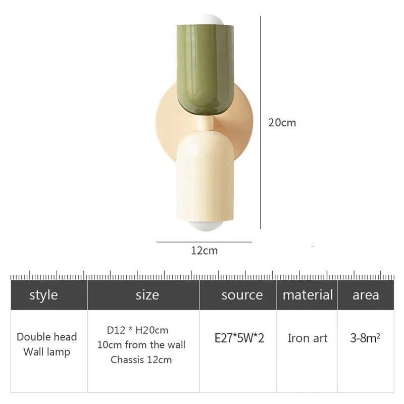Nordic LED Wall Lamps Modern Minimalist Cream Double Head Lights For Living Room Bedroom Bedside Study Indoor Decoration Fixture 6