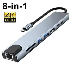 Universal 8 - in - 1 USB - C Docking Station with HDMI and PD Charging (Upgrade version)