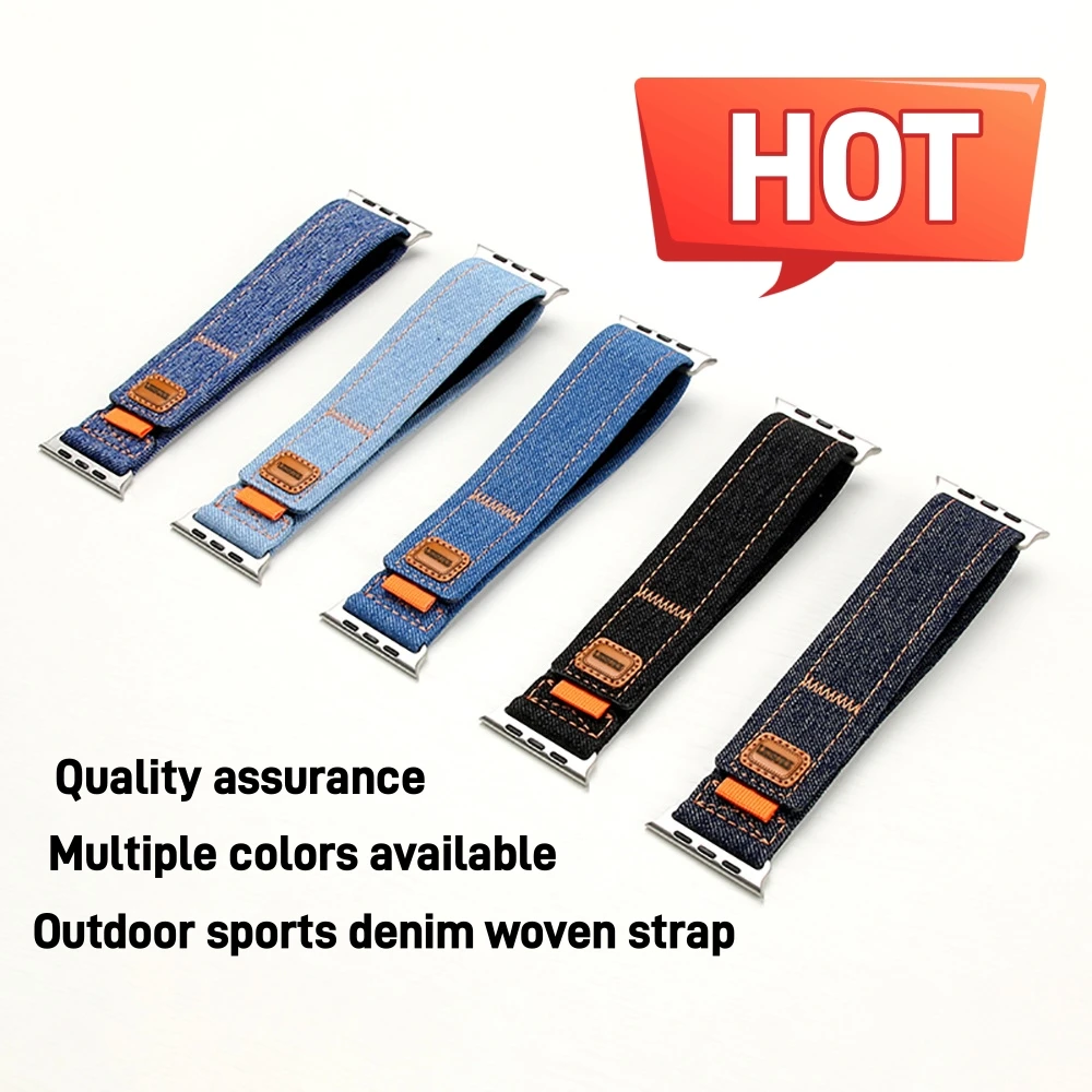 Heißer Verkauf Uhrenarmband Iwatch9ultra 2 Serie Outdoor Sports Denim Woven Mehrfarbig Optionales Armband Qualitätssicherung Zubehör_voghion.com