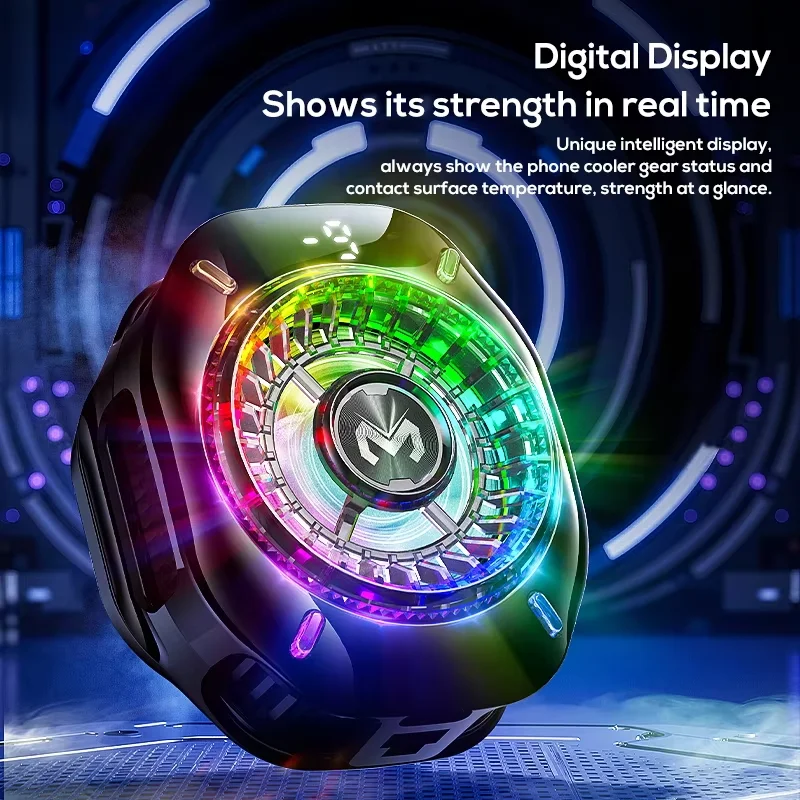 RGB 조명을 갖춘 반도체 휴대폰 쿨러 얼음이 얼지 않는 자기 클립 게임 및 라이브 스트리밍을 위한 강력한 냉각