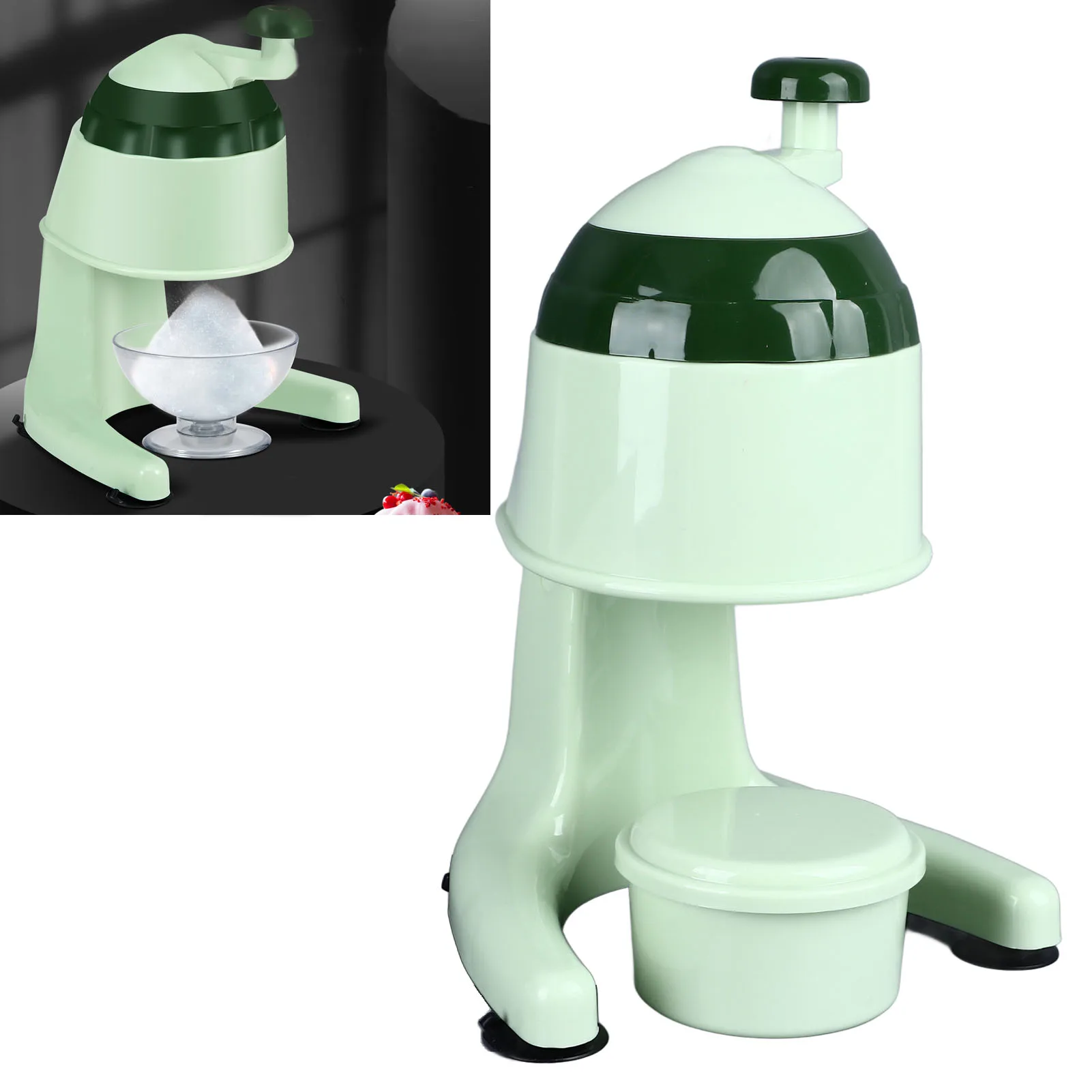 Manual Shaved Ice Machine Easy To Use Portable Small Hand Crank Snow Cone Maker for Home Kitchen Camping