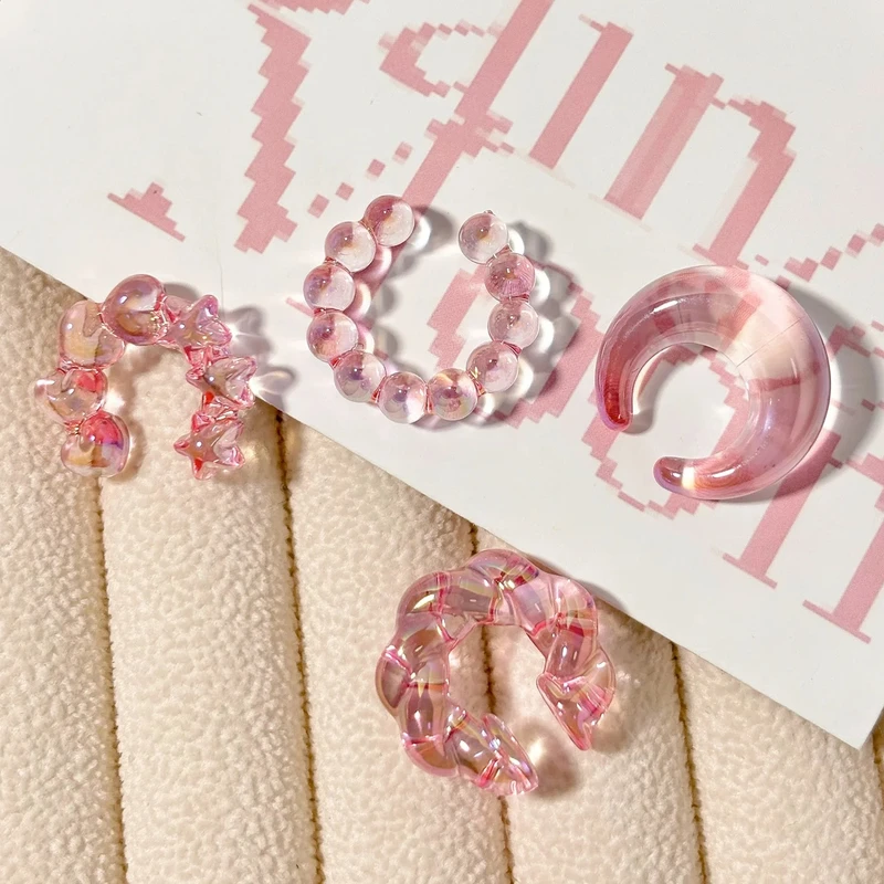 4PCS C-ring No Ear Hole Clip Earrings Ear Bone Clips