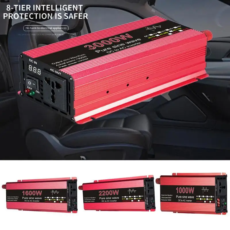 

Power Inverter Ac Converter For Car DC 12v To 220v AC Car Inverter Converter Dual USB Charging Ports Dual AC Adapter For Air