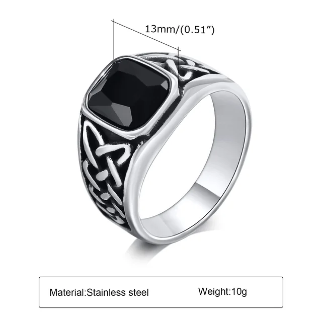 92789-d89a85.jpg Bagues ethniques Vintage à nœud Viking pour hommes, chevalière carrée en pierre naturelle en acier inoxydable, bijoux Punk à la mode
