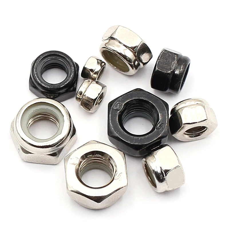 

10Pcs M2 M2.5 M3 M3.5 M4 M5 M6 Nickel/Zinc Plated Steel Hexagonal Hex Nylon Lock Nuts Insert Lock Nut Anti Loosening Locknut