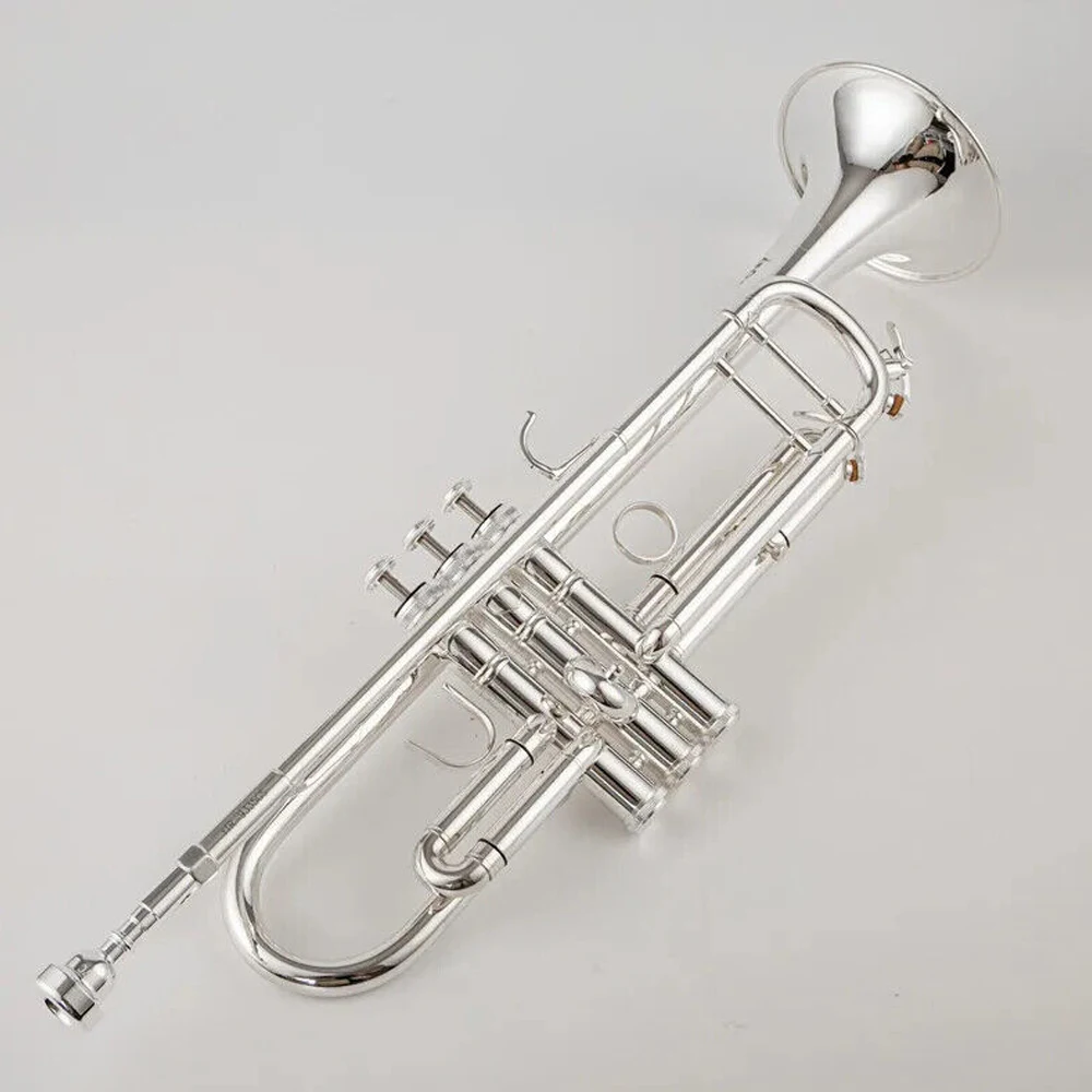 Japan 9335 Professional Trumpet Flat B Tone Brass Silver Plated Trumpet Musical Instrument Hard Shell