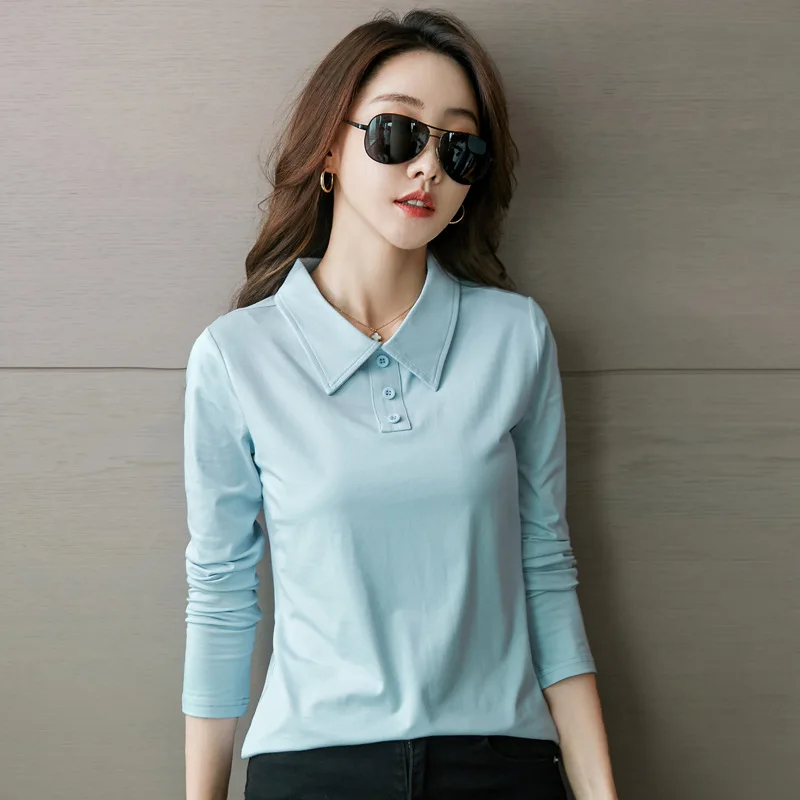 

Spring and summer new style shirt lapel loose atmosphere collared POLO shirt base black