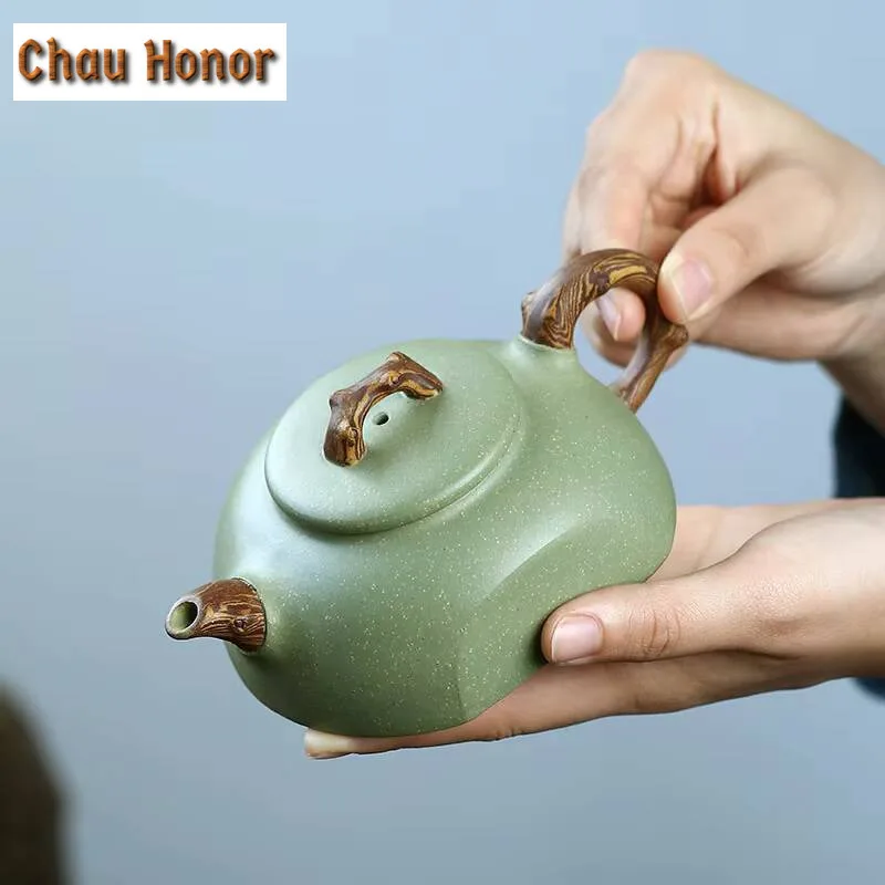 190ml Boutique Yixing Purple Clay Teapots Raw Ore Pea Green Mud Handmade Tea Pot Home Zisha Filter Kettle Chinese Teaware
