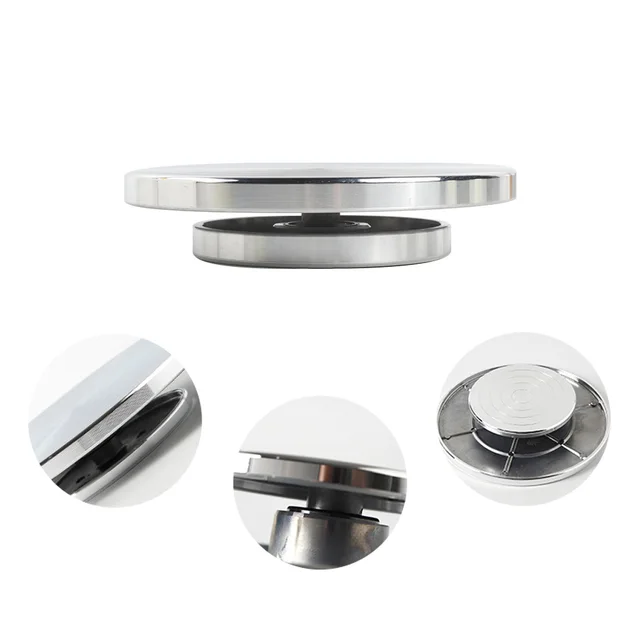 15-30cm Stainless Steel Rotating Disc Clay Handicraft Pottery Mold Parts Two Sided Turntable Parent Child Platform DIY Clay Tool 5