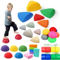Balance Stepping Stones Set Obstacle Course for Kids Indoor and Outdoor Toy Improves Coordination And Strength Child Safe Rubber 1