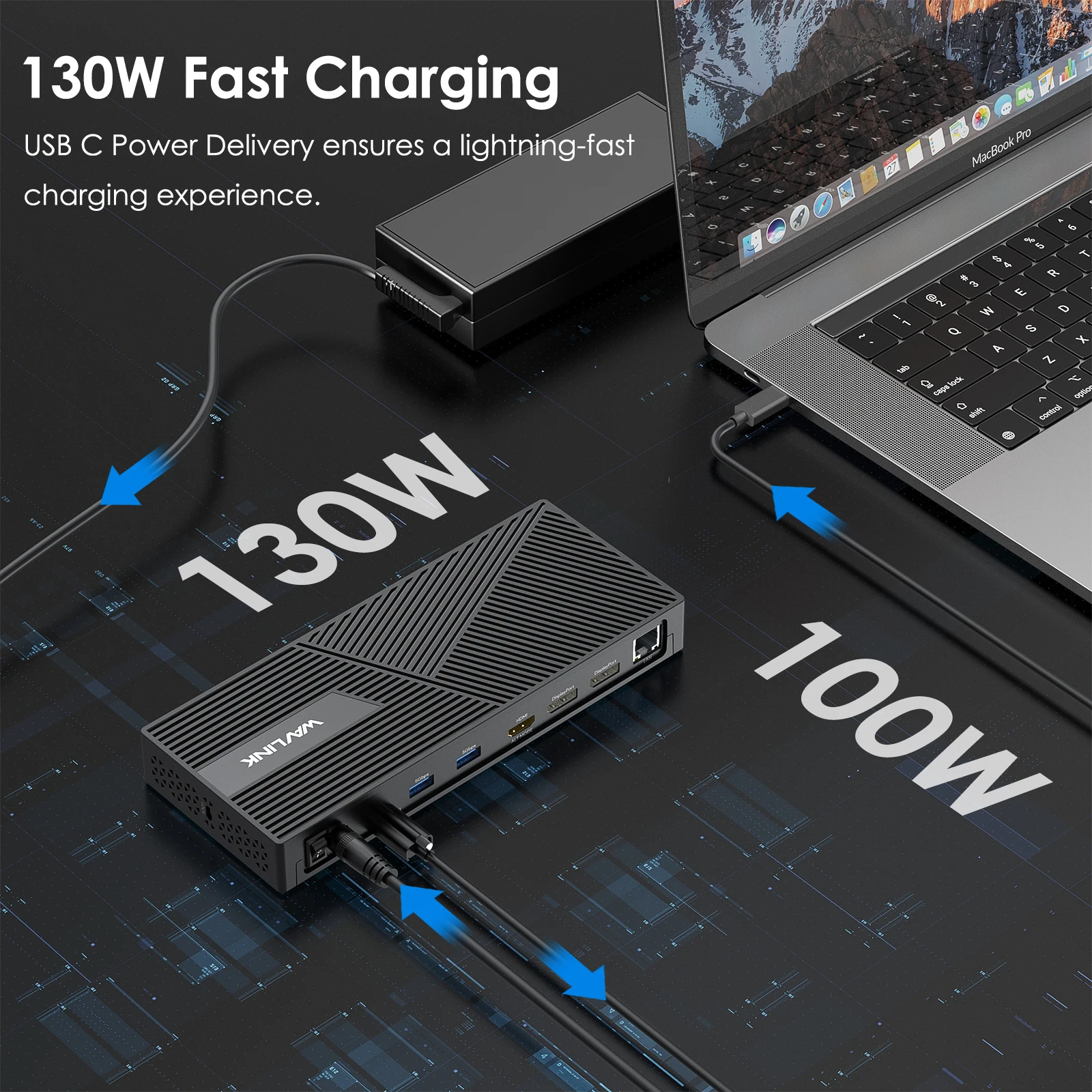 WAVLINK USB-C 4K トリプルディスプレイ ドッキングステーション Amazon.co.jp: WAVLINK USB-C 4K ドッキングステーション 85W