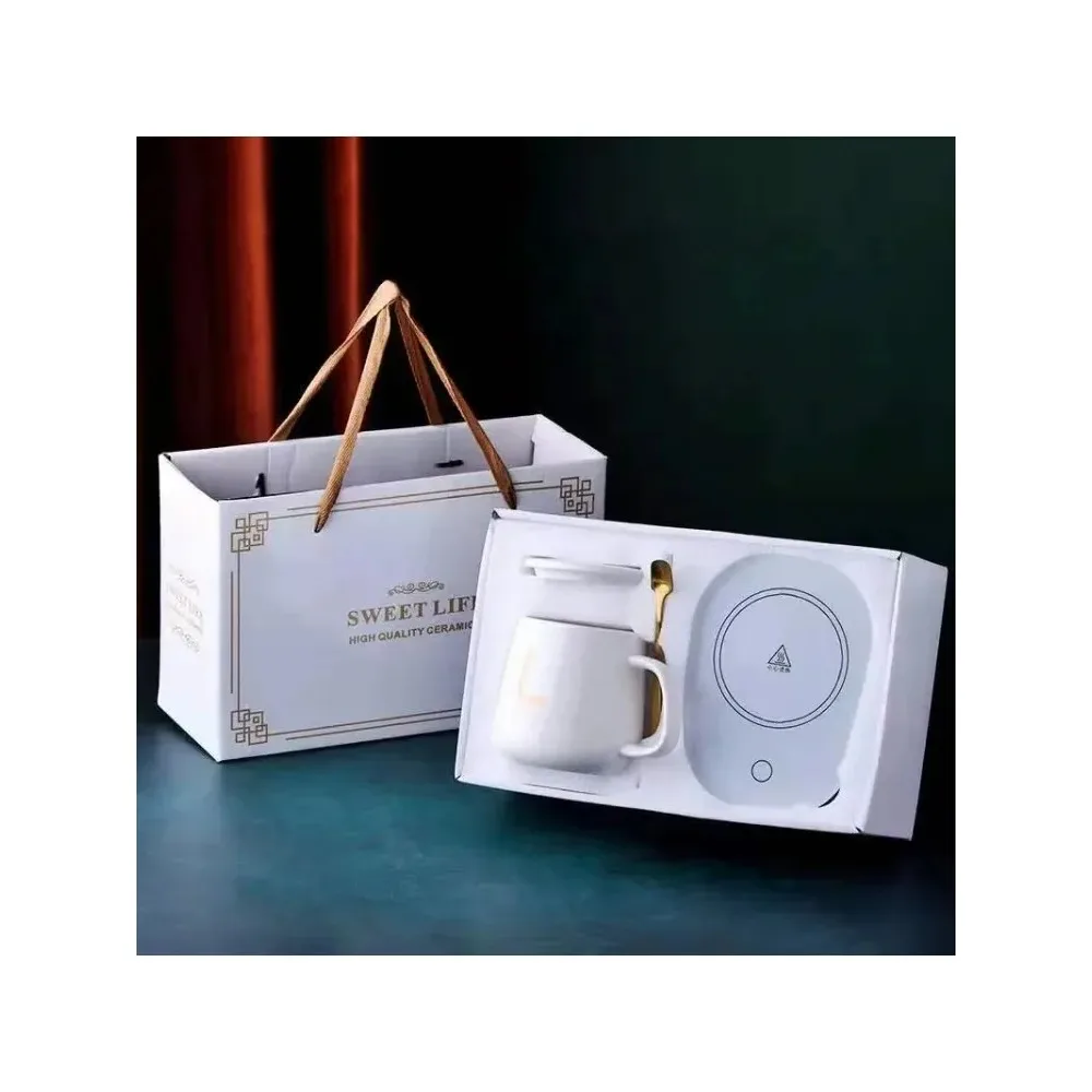 صندوق هدايا كوب سيراميك مع ملعقة وحقيبة تخزين مجمو...