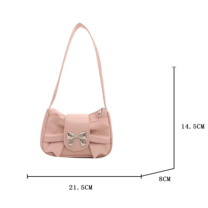 Trendy Bow Shoulder Bag Handbag Casual Underarm Bag Daily Commuting Bags PU Leather Lady Banquet Bag Business Women's Bags
