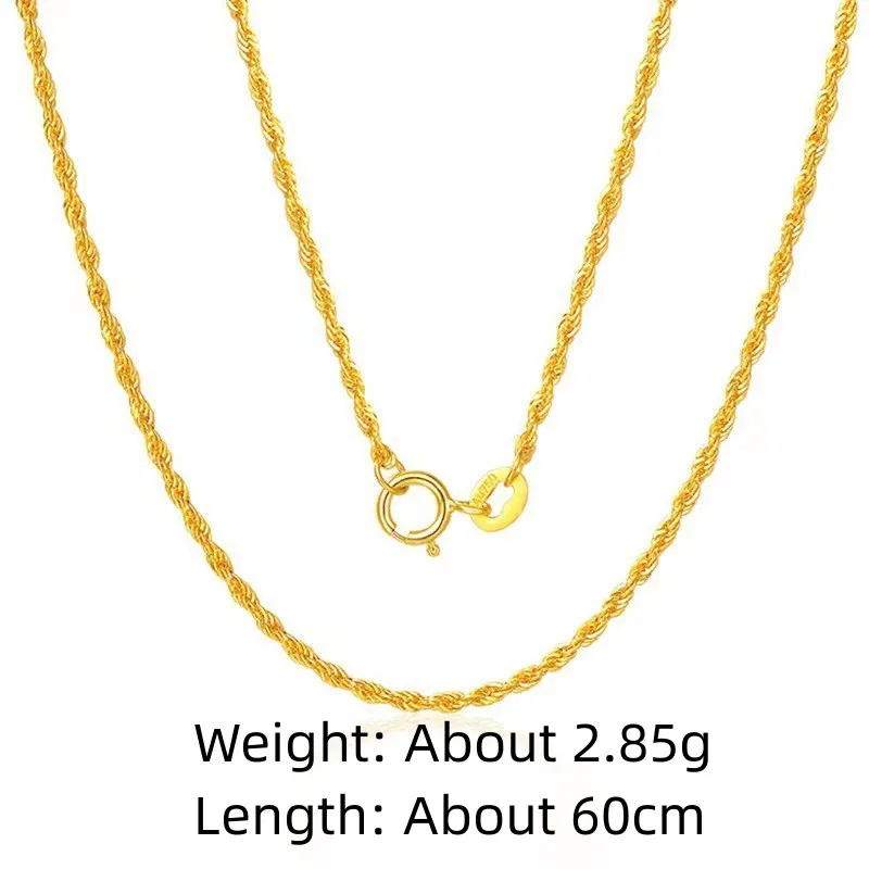 k18ゴールドツイストチェーンネックレスAU750 女性用18Kゴールドツイストチェーンネックレス,本物の純粋な