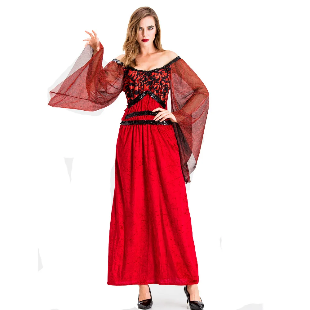 

Women Sexy Vampire Costume Cosplay Adult Woman Halloween Carnival Witch Role Playing Game Party Fancy Dress Up Uniform