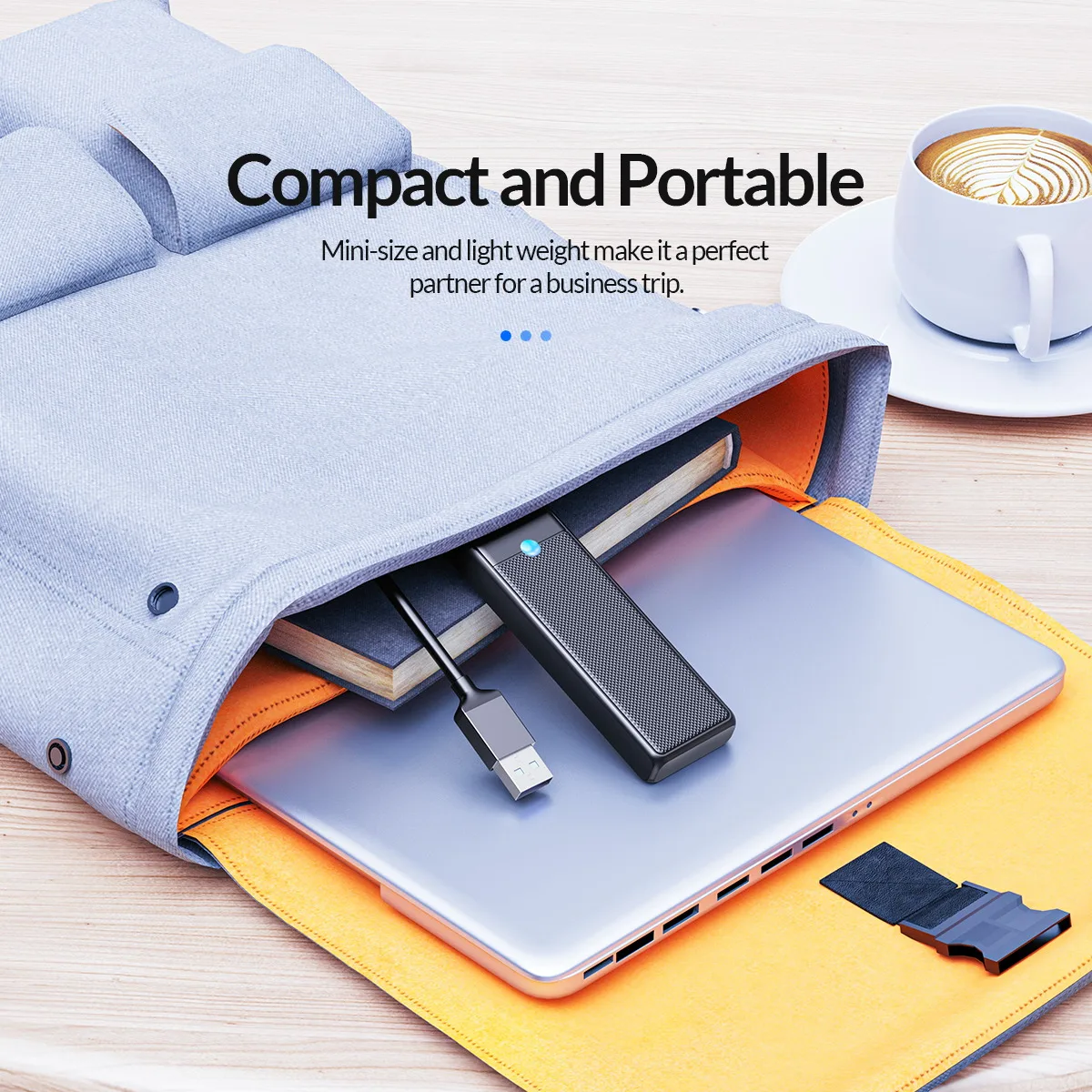 Orico tipo c Hub Usb Hub 3.0 Divisor de Portas Adaptador de Hub Usb Doca de Expansão Adaptador Otg Ultra-fino para pc Acessórios de Computador - Imagem 4