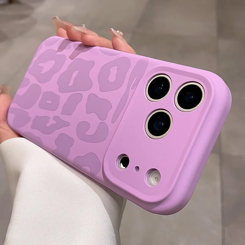 Flüssigsilikonhülle mit Leopardenmuster für iPhone 17, 16 Pro Max, Air, 14, 15 Plus, 12 – mit Kamera- und Bedienelementen, weich und stoßfest_voghion.com