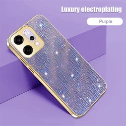 Elegant Glitter Electroplated Shockproof Protective Phone Case for Reno 12Pro 5G GL (Purple)