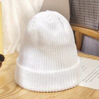 Women Men Knitted Cap Autumn Winter Elastic Skullies Beanies Fluorescent Cuffed Beanie Hat Female Caps Warmer Bonnet Casual Caps 2