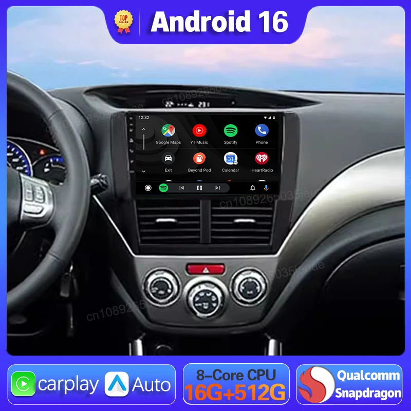 Android 16 Carplay Auto Für Subaru Forester 3 SH 2007 2008 2009 2010-2012 Autoradio GPS Multimedia-Player 2 Din Video DVD Stereo