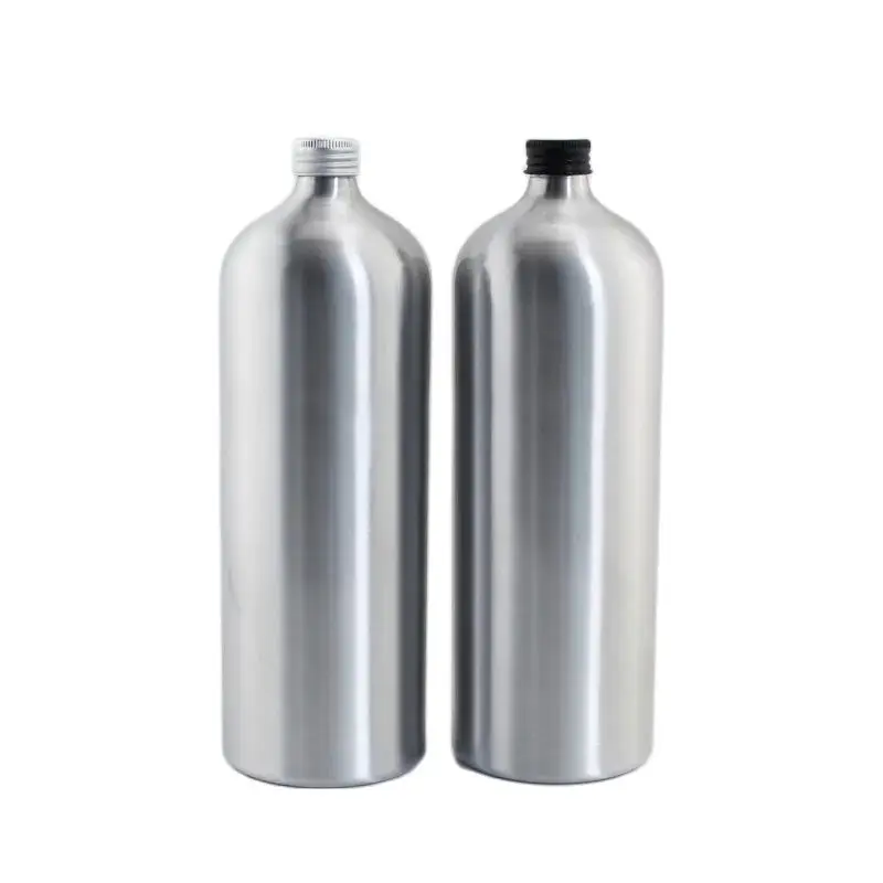 1pc 1000ML Empty Aluminum Bottles With Screw Cap Liquid Soap Metal Containers Essential Oil Bottle Cosmetics Container 1L 1000ml thickened hot water bottle washable plush cloth cover water filled pvc inner tank hand warmer dark grey