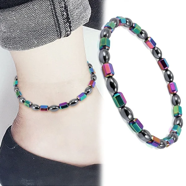 Magnetic Weight Loss Anklet Bracelet Black Gallstone Slimming Stimulating Acupoints Therapy Arthritis Pain Relief ankle slimming bangle silver anklet bracelet beads anklet
