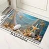 Beach Seashells Starfish Print Kitchen Rugs Balcony Hallway Non-Slip Floor Mat Bath Toilet Doormat Bedroom Bedside Carpets Decor 5