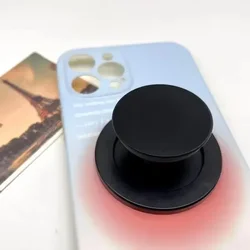 Magnetic Safe Ring Finger Expanding Stand and Folding Mobile Phone Grip Holder (Black)