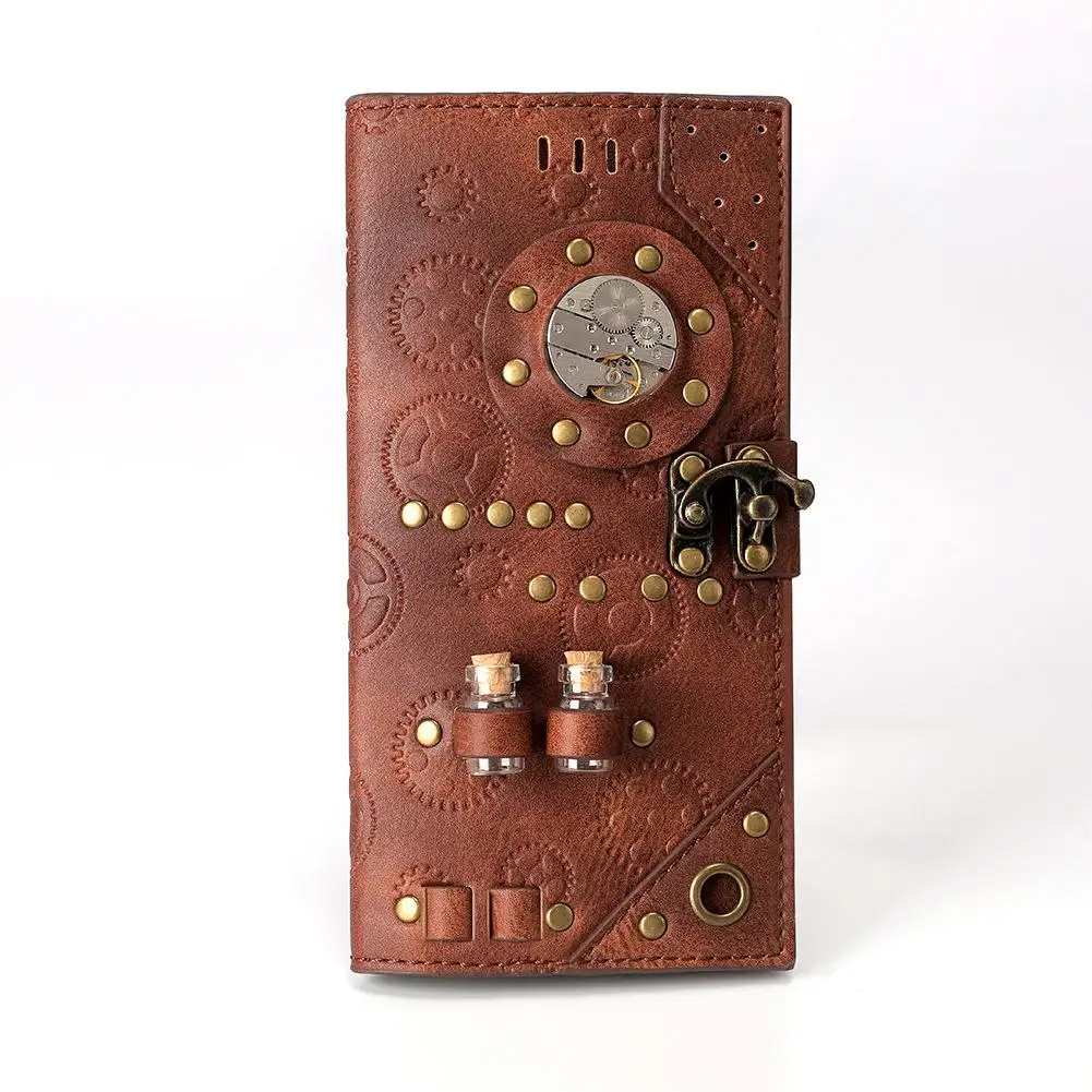 

New Steampunk Women's Long Wallet Industrial Retro Style Hand Purse Women's Purse card holder Carteira Portfel Luxury Money Bag