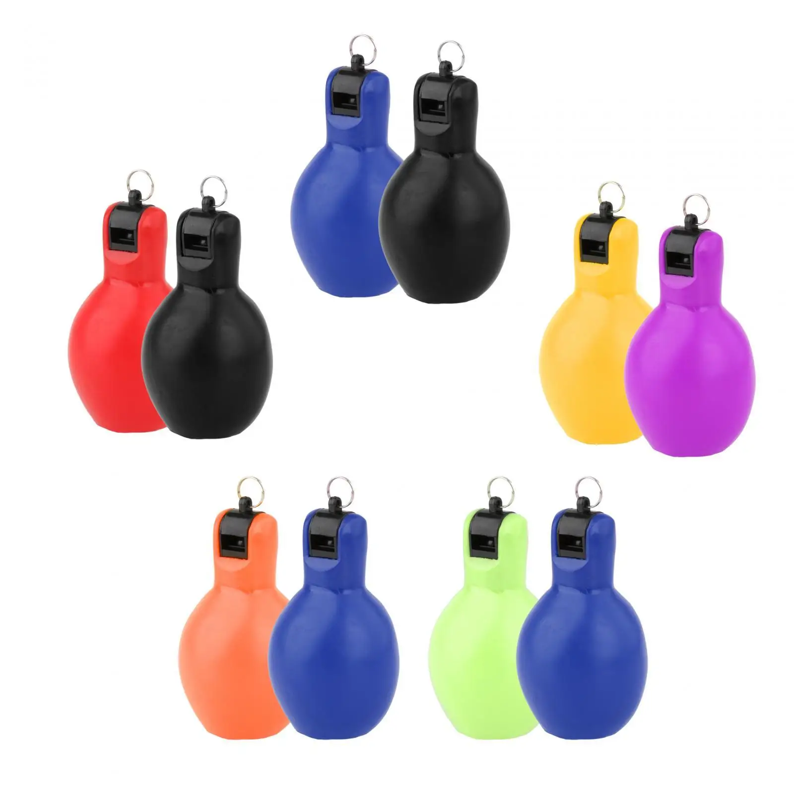 2x Hand Squeeze Whistles Sports Whistle Handheld Manual Coaches Whistle Trainer for Camping Training Basketball